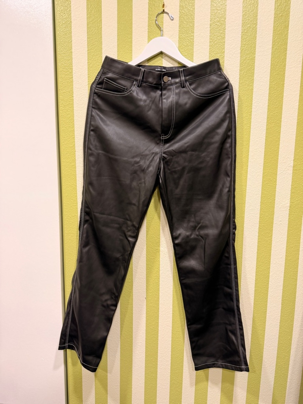 silence + noise Black Faux Leather Pants